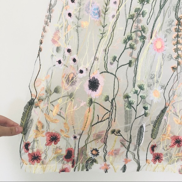 Sheer Floral Dress with Cream Slip - Picture 2 of 2